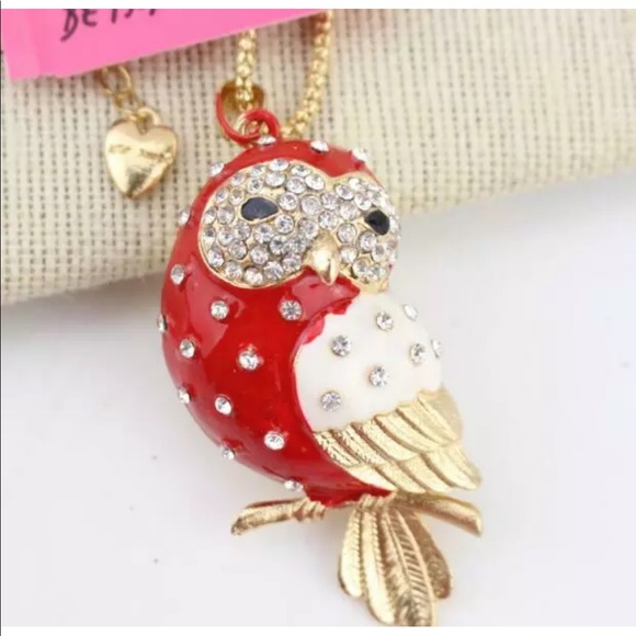 New BetseyJohnson Enamel Crystal Pendant Necklace - Picture 5 of 7